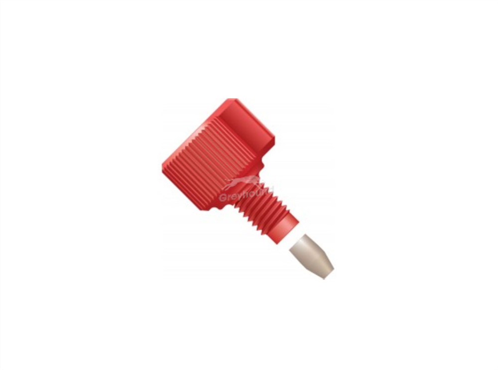 Picture of Two-Piece Fingertight Fitting Red 10-32 Coned, for 1/16" OD Tubing